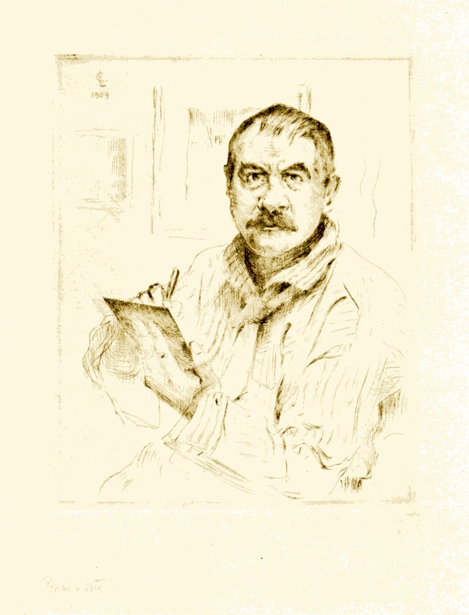 Selvportræt, sletning af Lovis Corinth