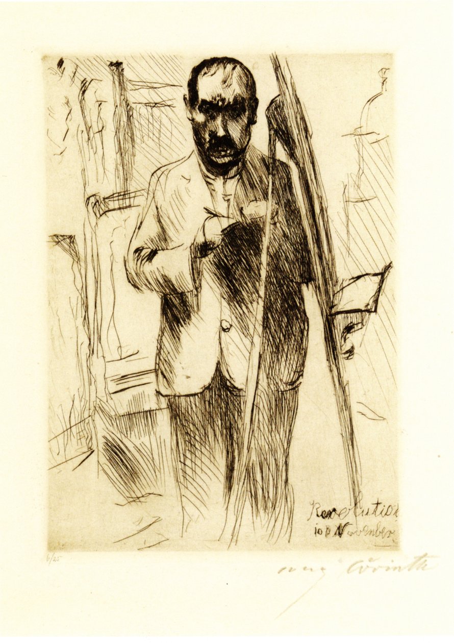Selvportræt foran relæet af Lovis Corinth