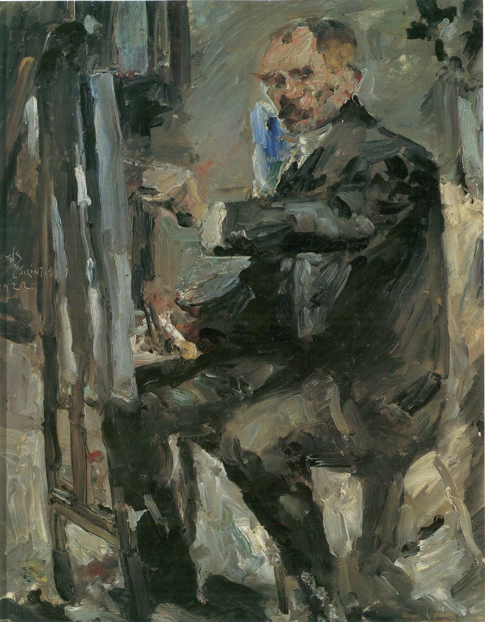 Selvportræt foran staffeliet af Lovis Corinth