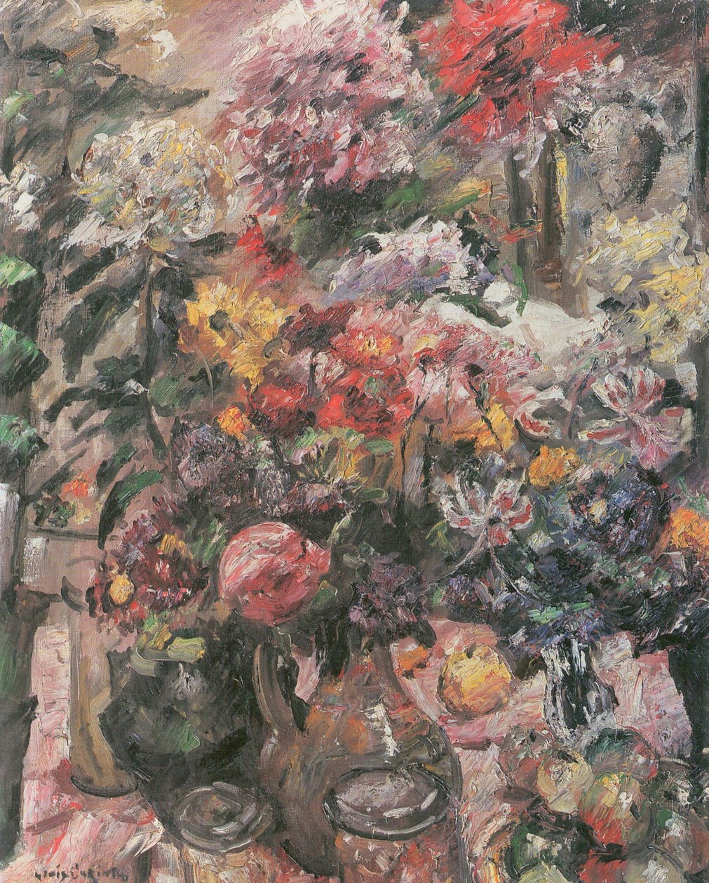 Stilleben med krysantemum og amaryllis af Lovis Corinth