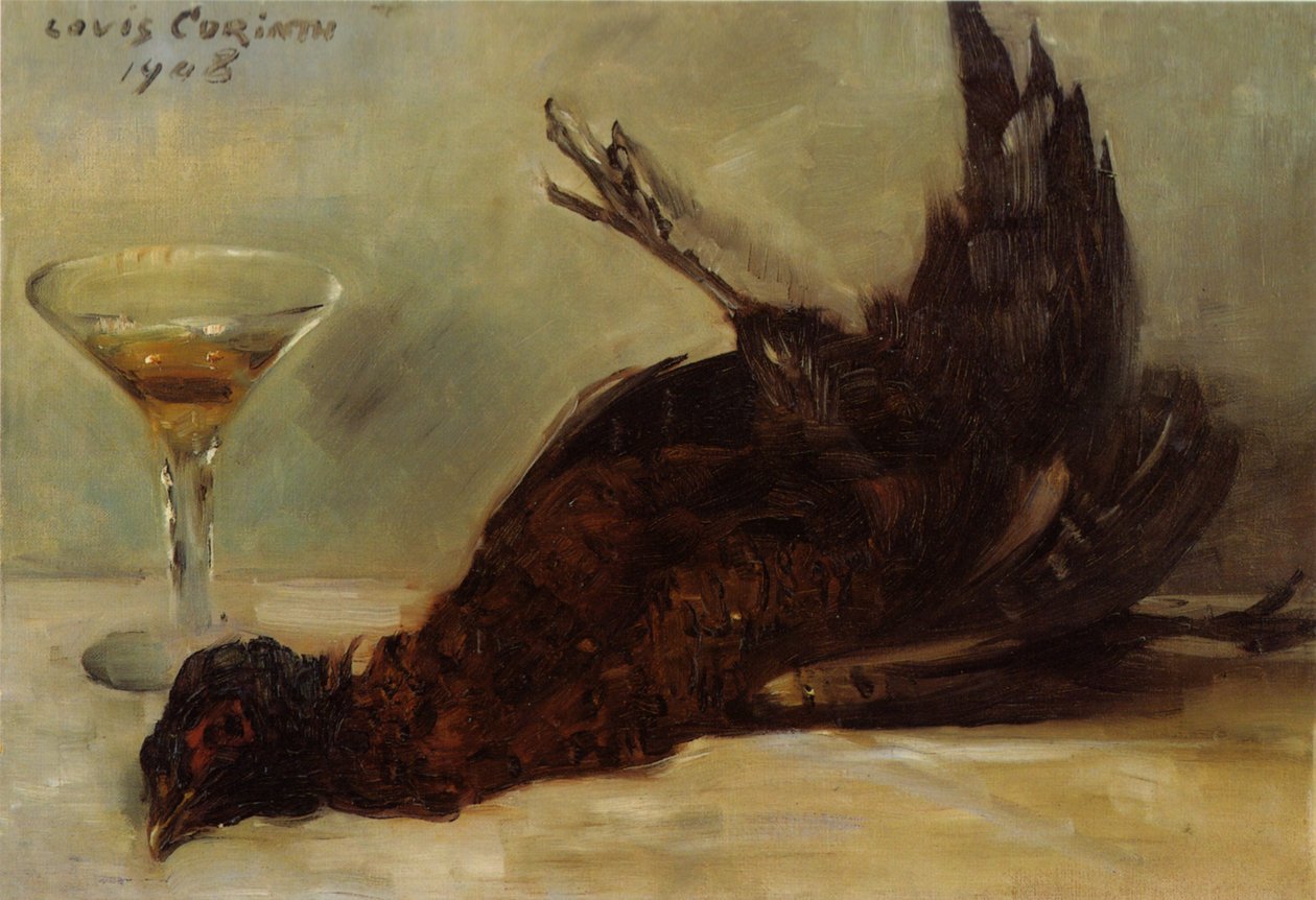 Stilleben med en fasan og et vinglas af Lovis Corinth