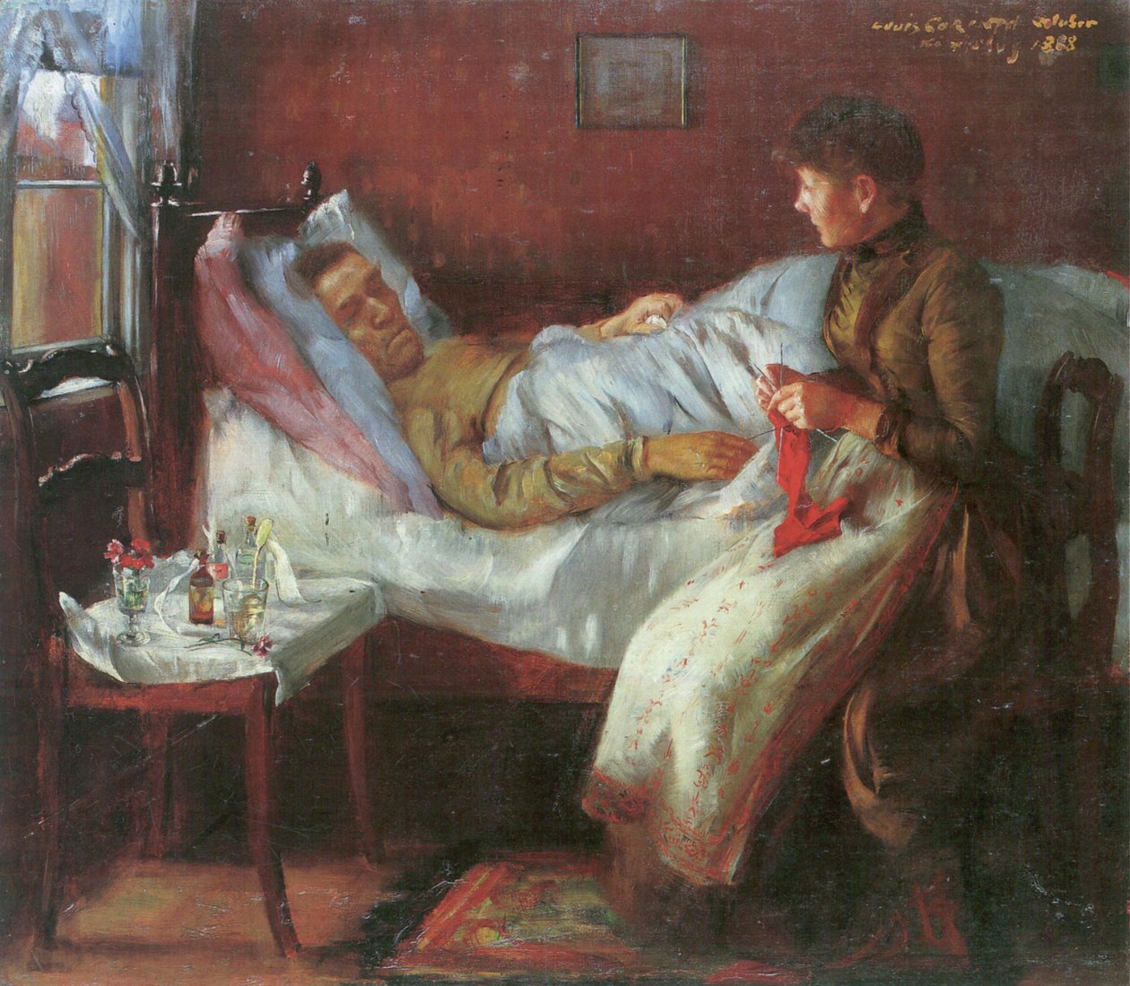 Fader Franz Heinrich Corinth på den sygeseng af Lovis Corinth