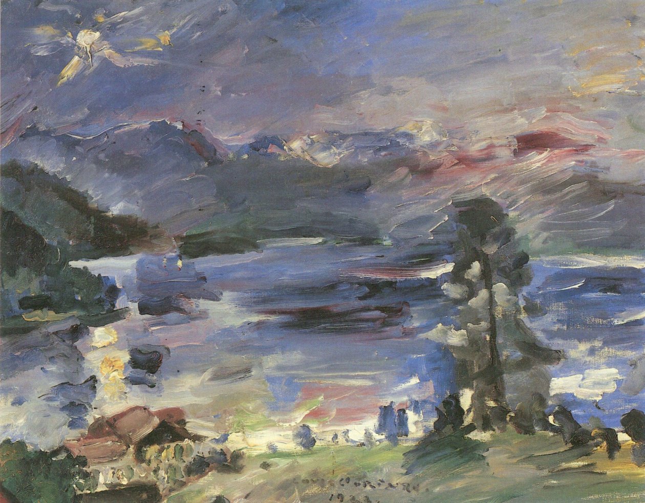 Walchensee, stigende måne af Lovis Corinth