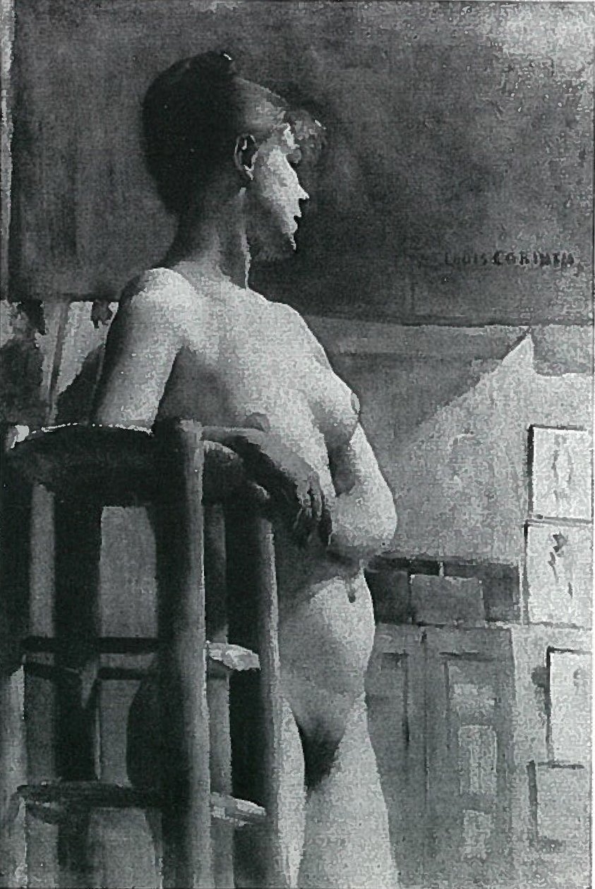  Kvindelig nøgen med studieskammler af Lovis Corinth