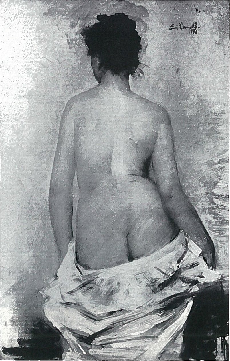Kvinde tilbage actn af Lovis Corinth