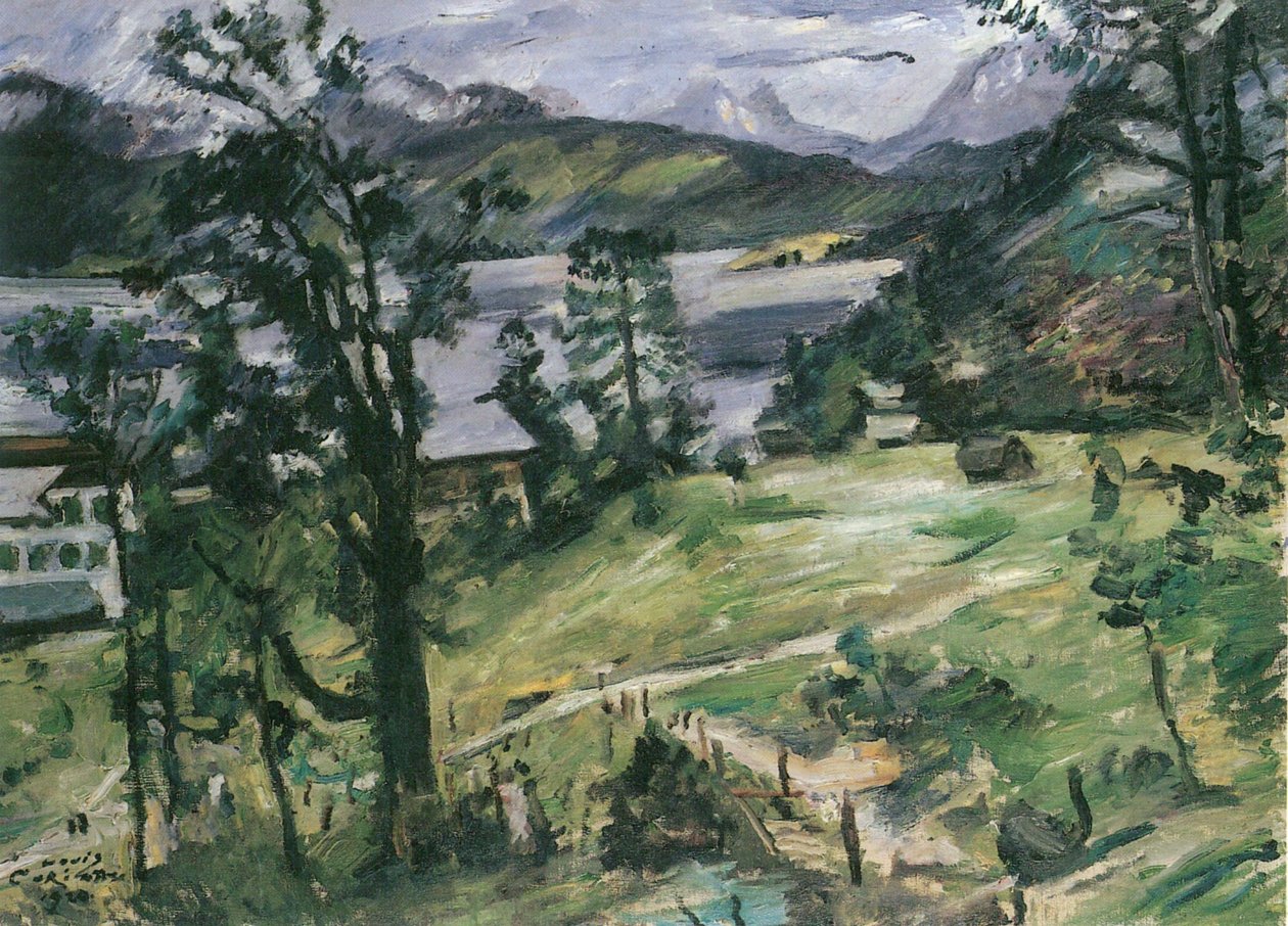 Landskab ved Walchensee med lærk af Lovis Corinth