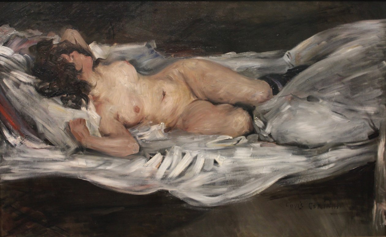 Liggende kvindelig nøgen af Lovis (1858 1925) Corinth