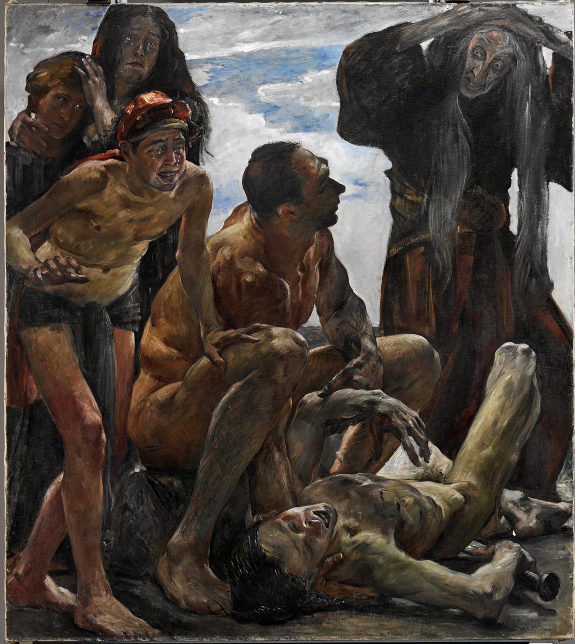 ""Le deuil"" (Sorgen) Peinture de Lovis Corinth (1858-1925) - 1908 - Olie på lærred Dim 192x174 cm Niedersachsen Statsmuseum, Hannover af Lovis Corinth