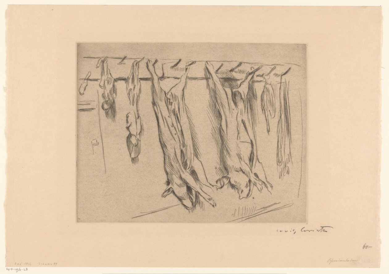 slagtede grise af Lovis Corinth (signed by artist)