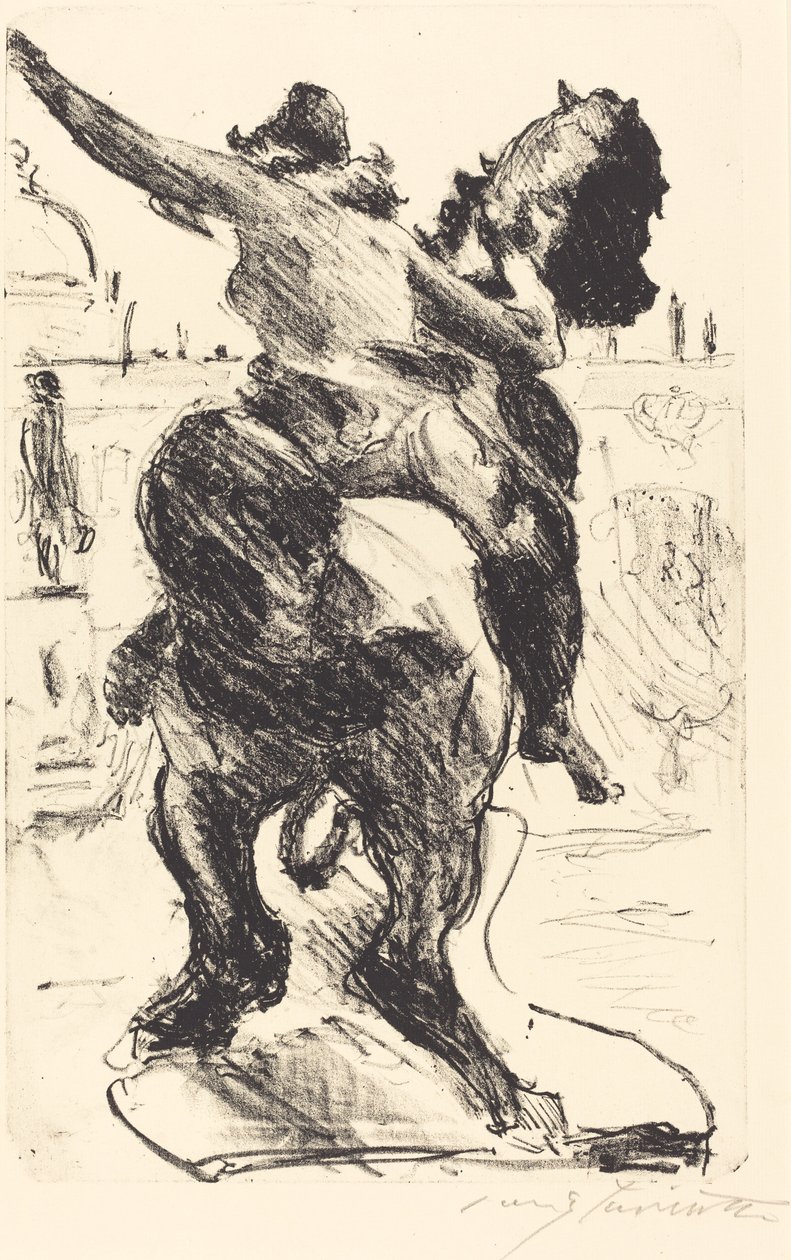 Statue af en Amazonas på Alte Museum af Lovis Corinth
