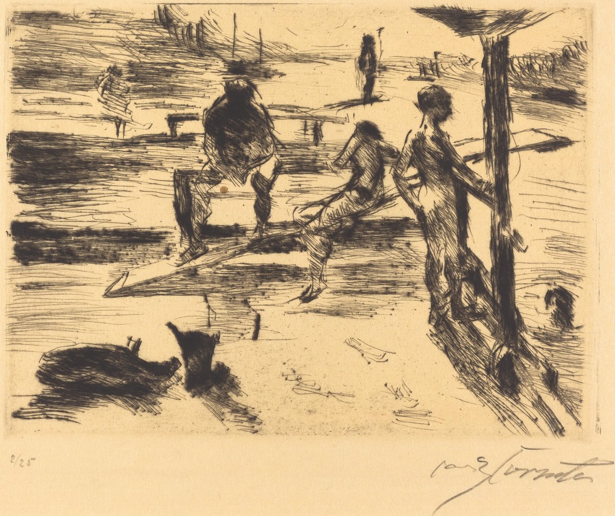 Badeanstalt (badested) af Lovis Corinth