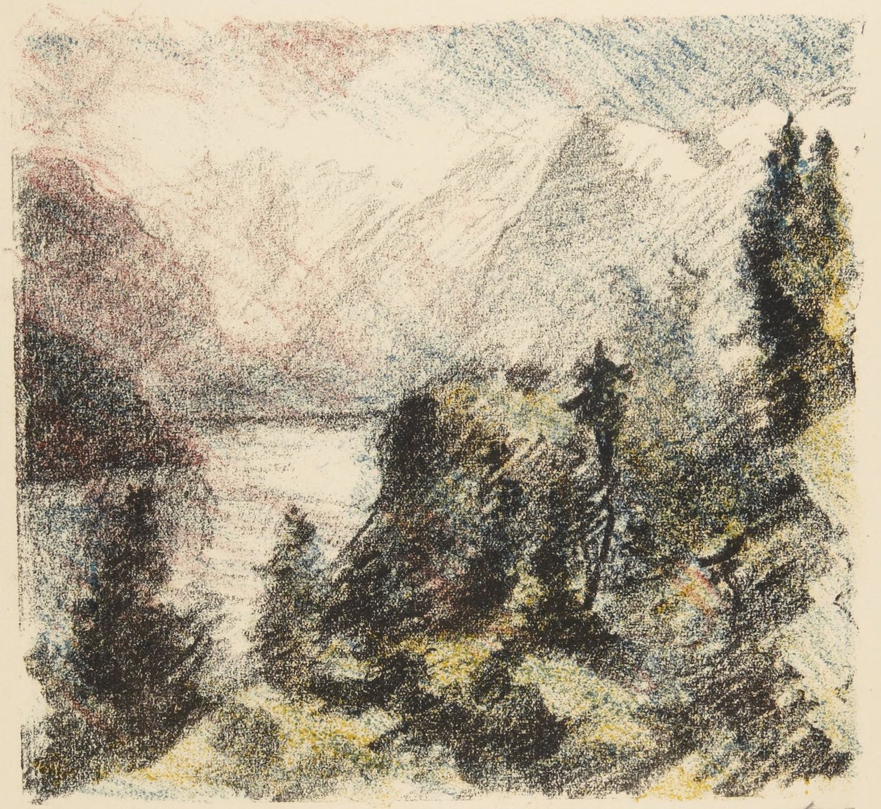 Bjergsø (én af serien på fem: Schweiziske landskaber) af Lovis Corinth
