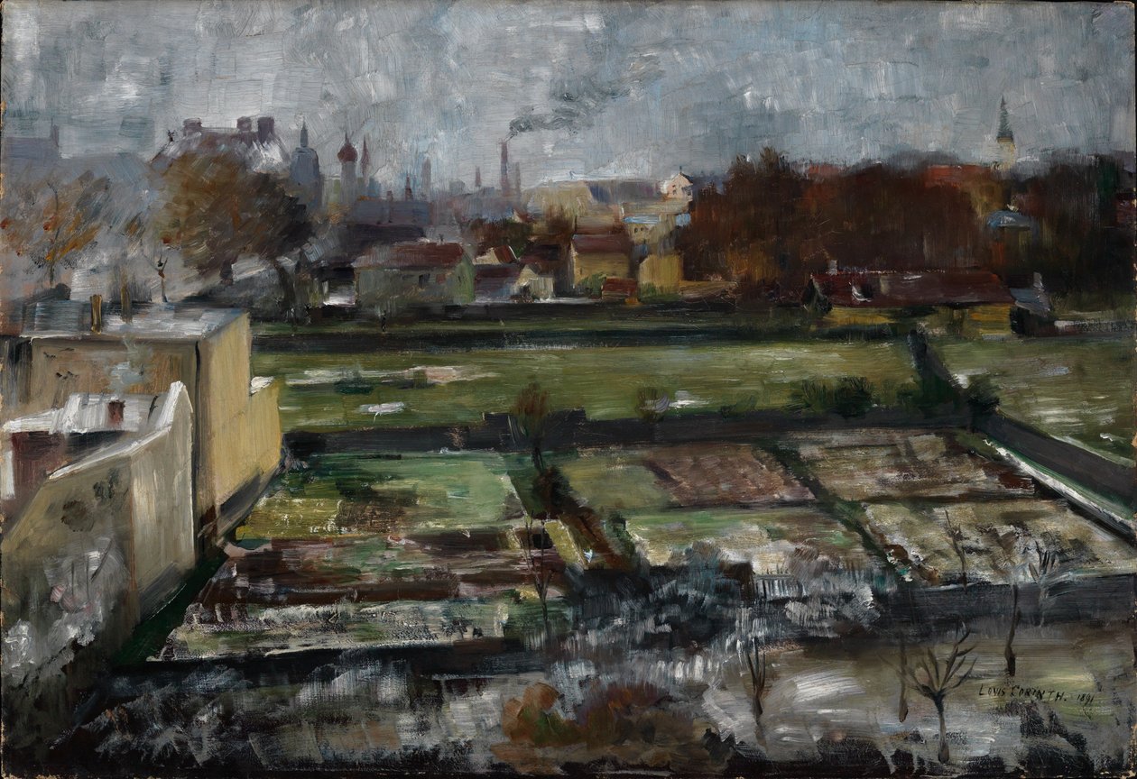 Udsigt fra atelieret i München af Lovis Corinth