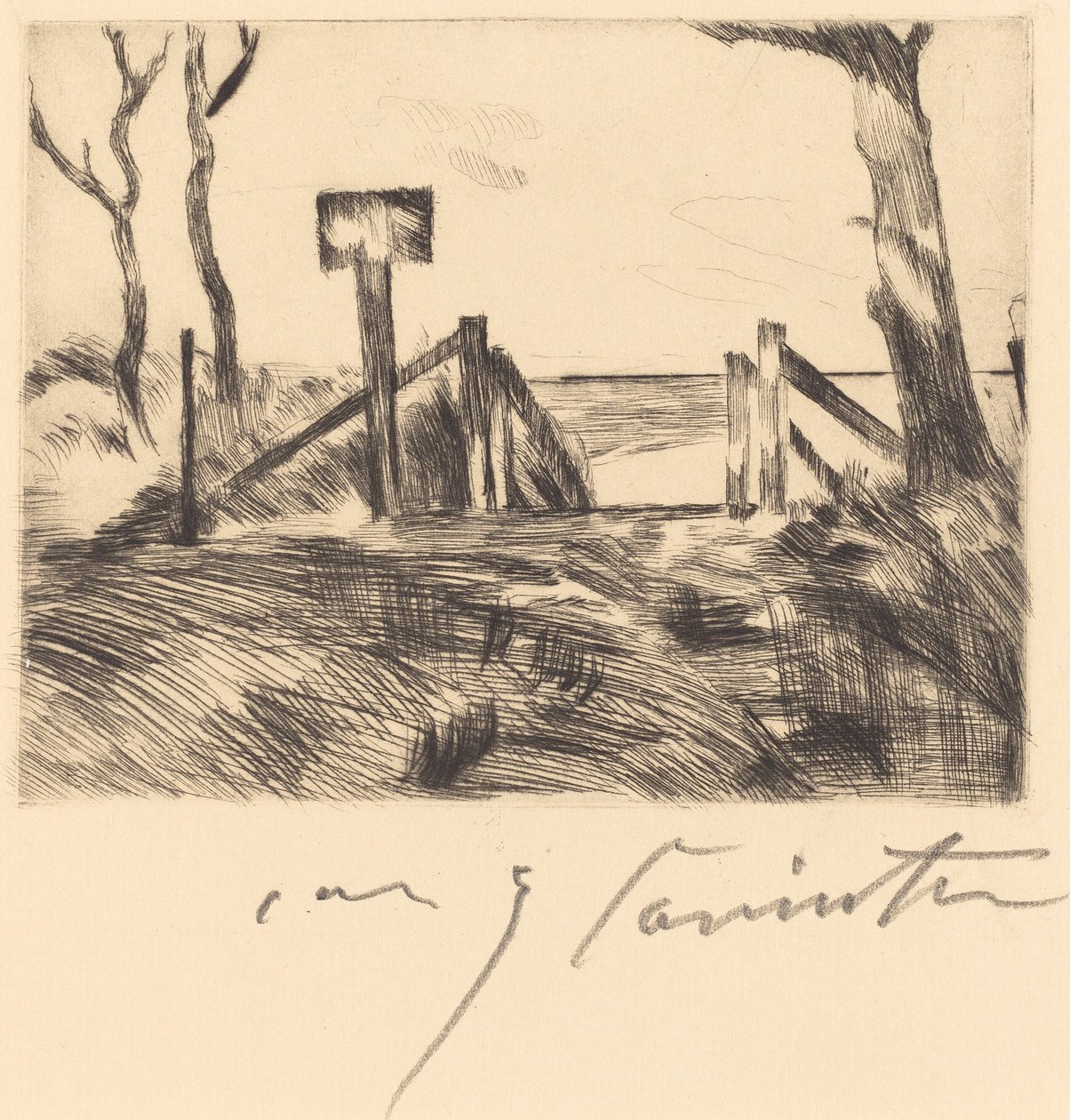 Bro med tegn af Lovis Corinth