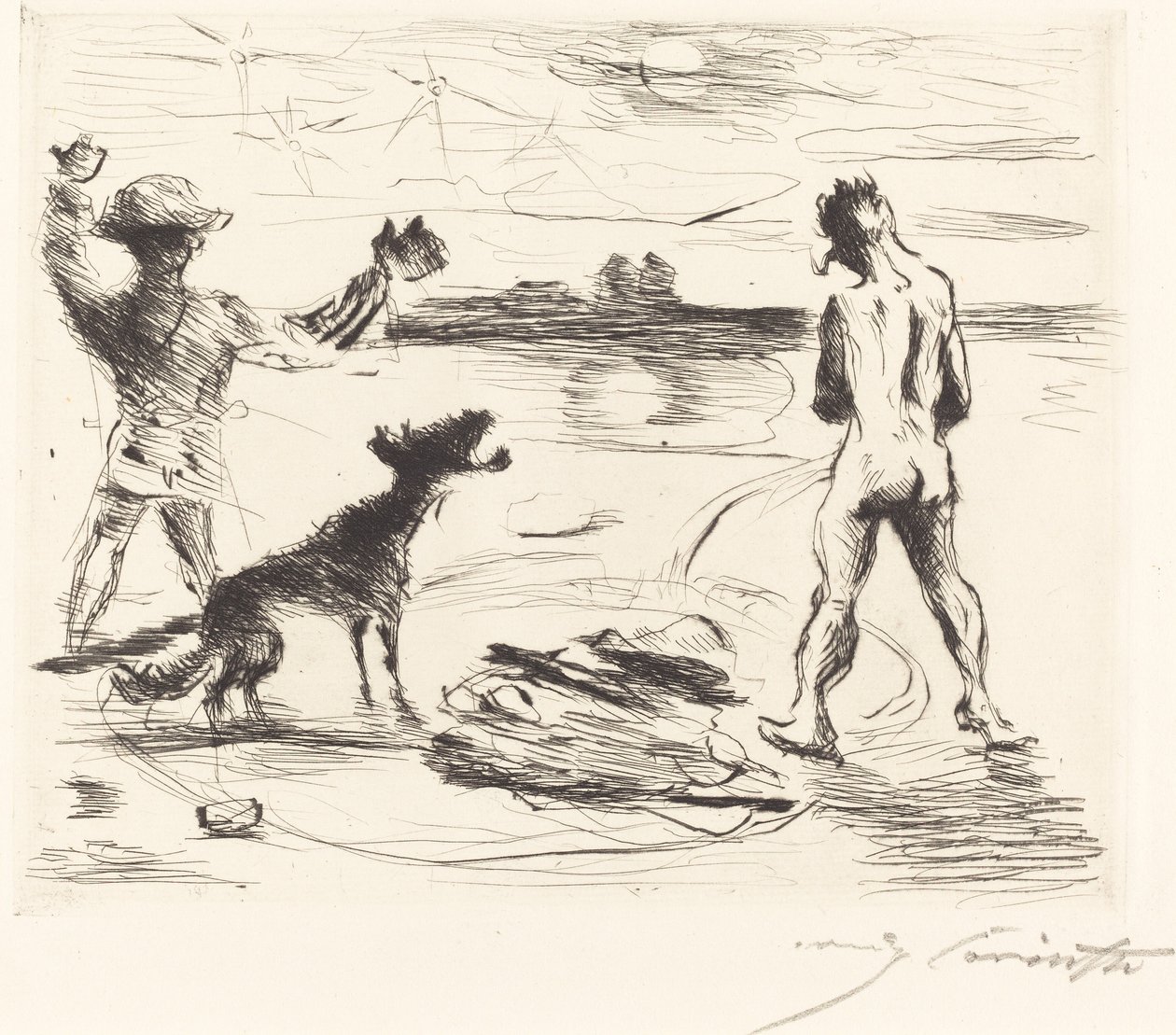 The Gastmahl of Trimalchio: pl. VII Banketten i Trimalchio: pl. VII, af Lovis Corinth