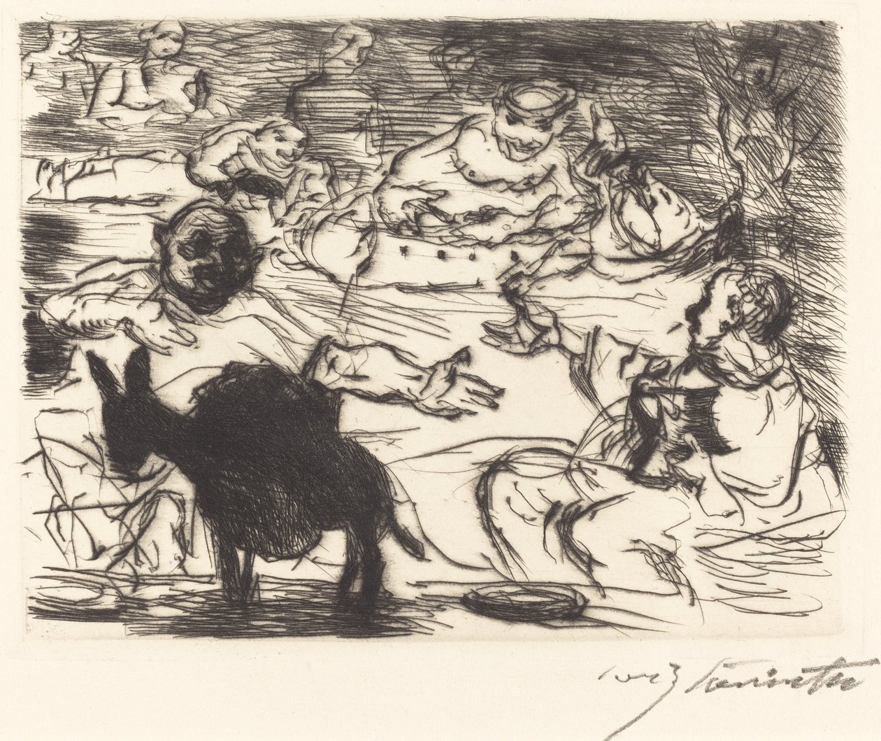 The Gastmahl of Trimalchio: pl. V (Trimalchio-banketten: pl. V) af Lovis Corinth