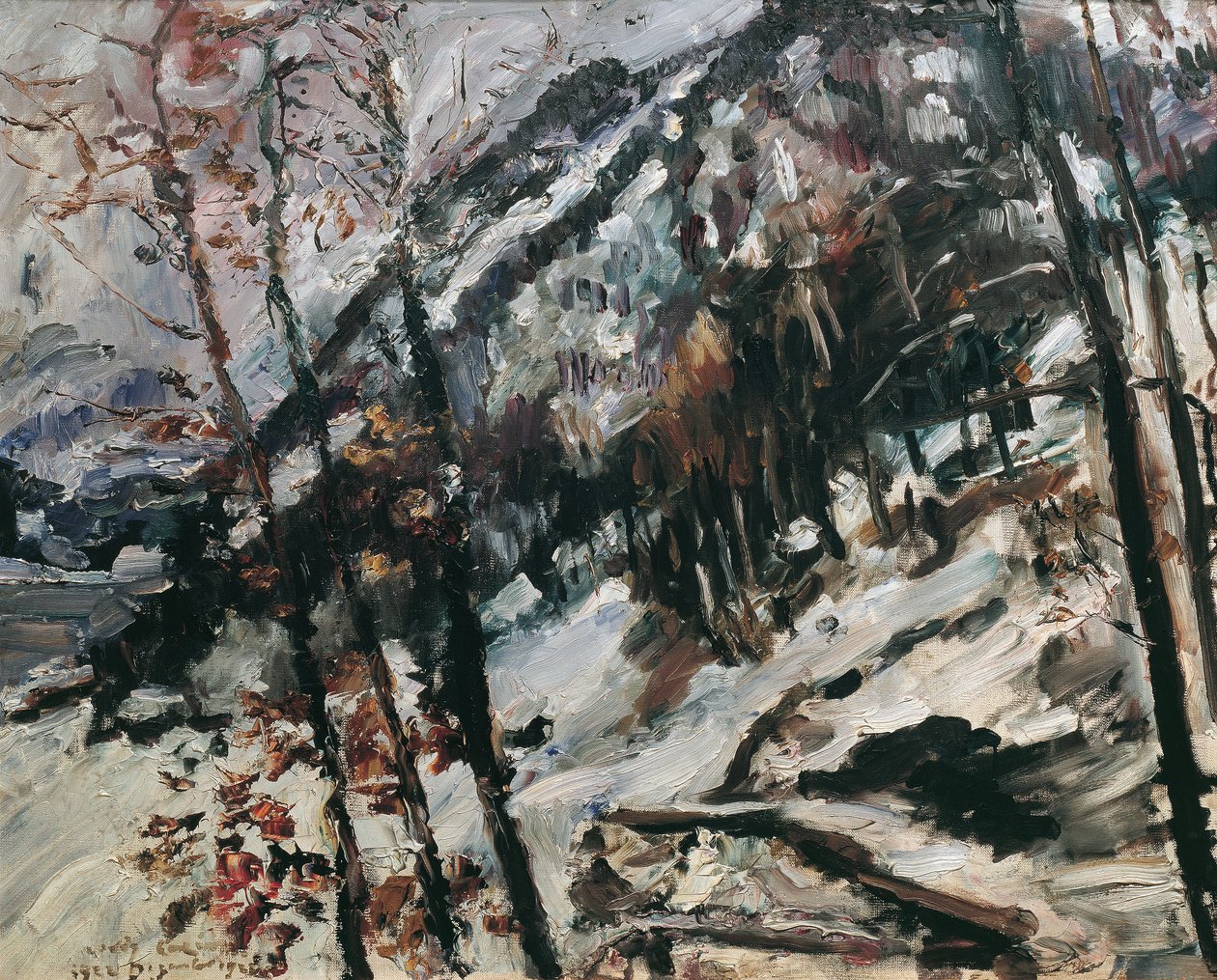 Herzogstanden ved Walchensee i sneen af Lovis Corinth