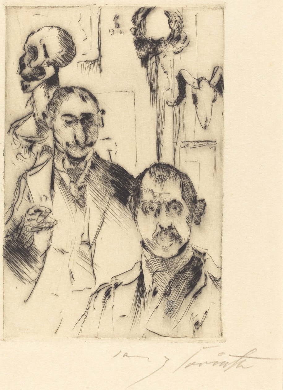 Dobbelt portræt med skelet af Lovis Corinth
