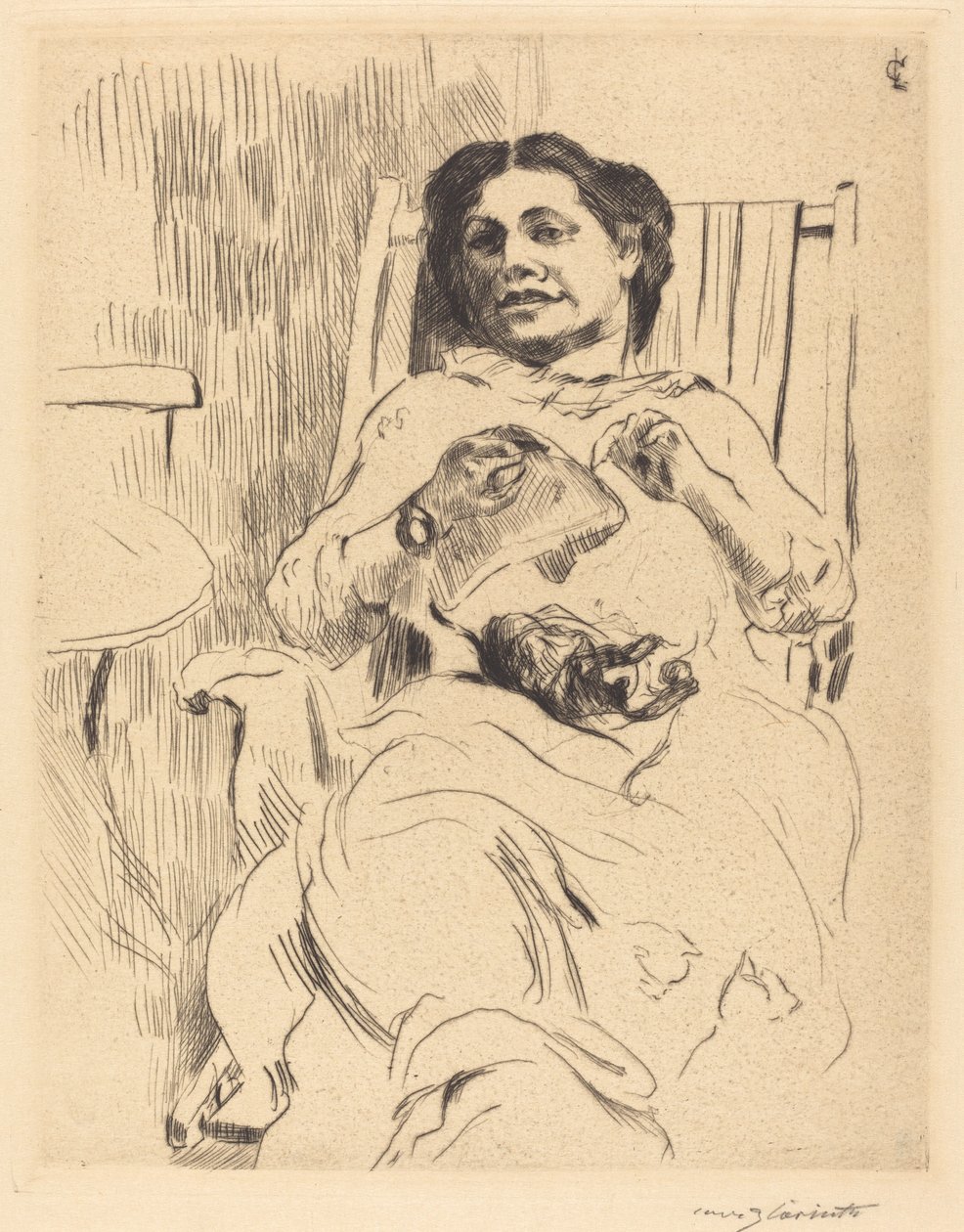 Kvinde med håndarbejde, 1912. af Lovis Corinth