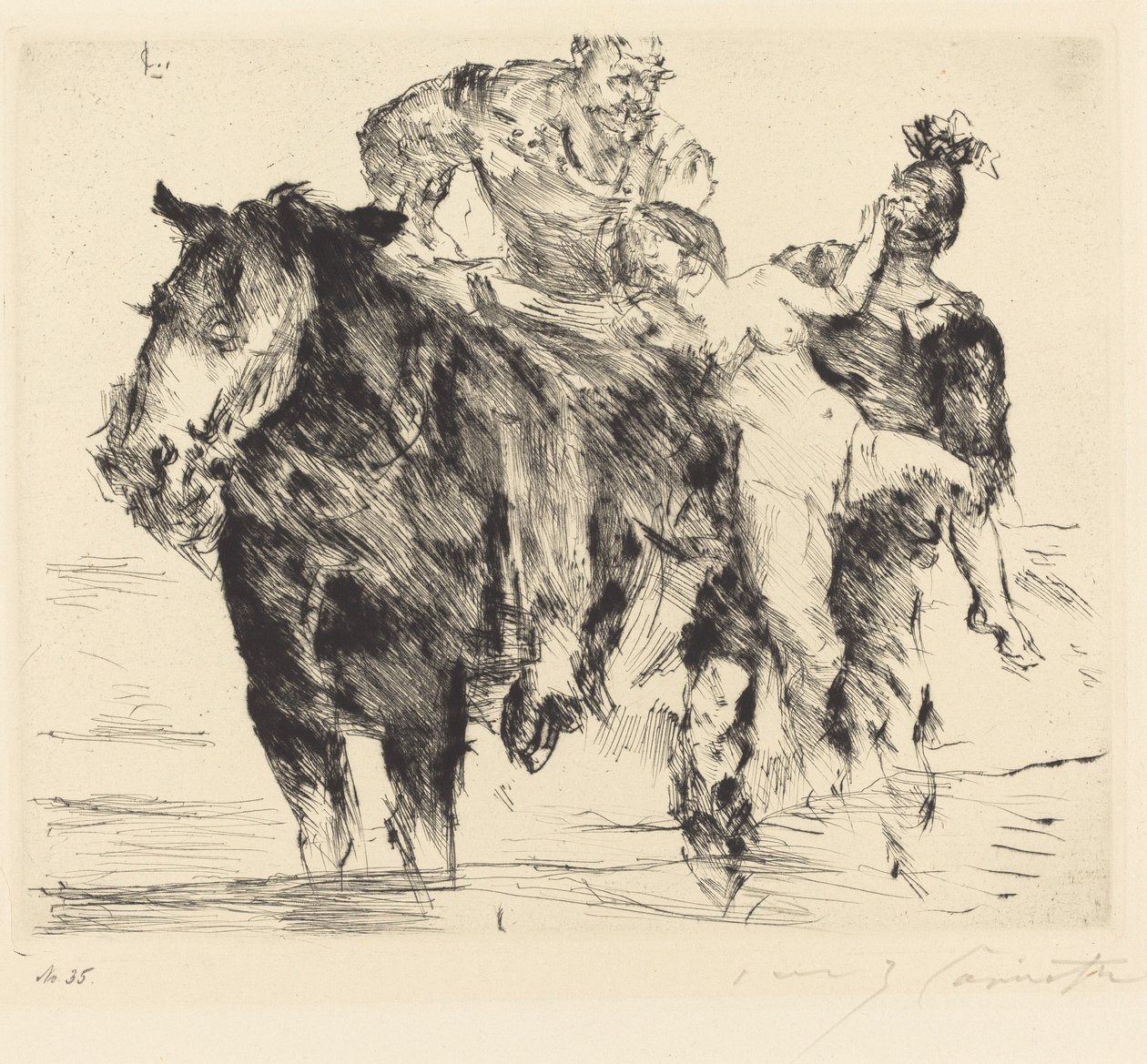 Voldtægt Kvinde Voldtægt, 1920. af Lovis Corinth