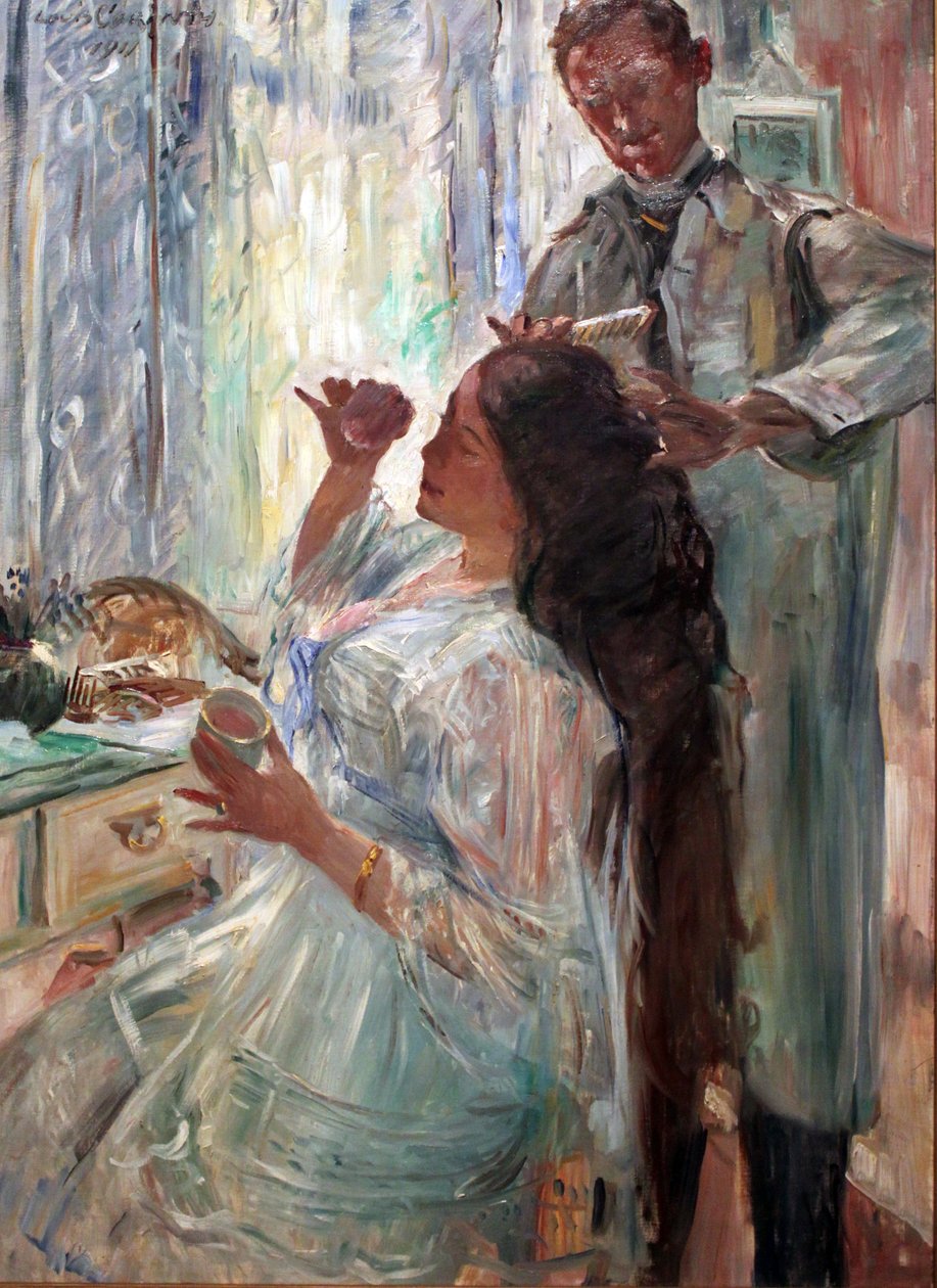 Tysk: Am Putztisch Charlotte Corinth ved sit sminkebord af Lovis Corinth