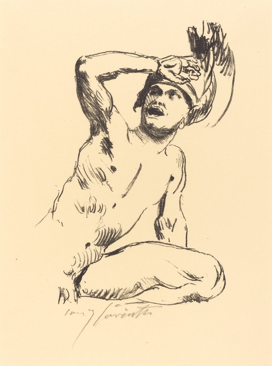 Knælende kriger i forsvar I Knælende kriger I, 1914. af Lovis Corinth
