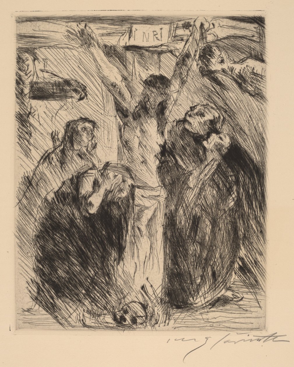Korsfæstelse, efter Altertavlen i Tölz af Lovis Corinth
