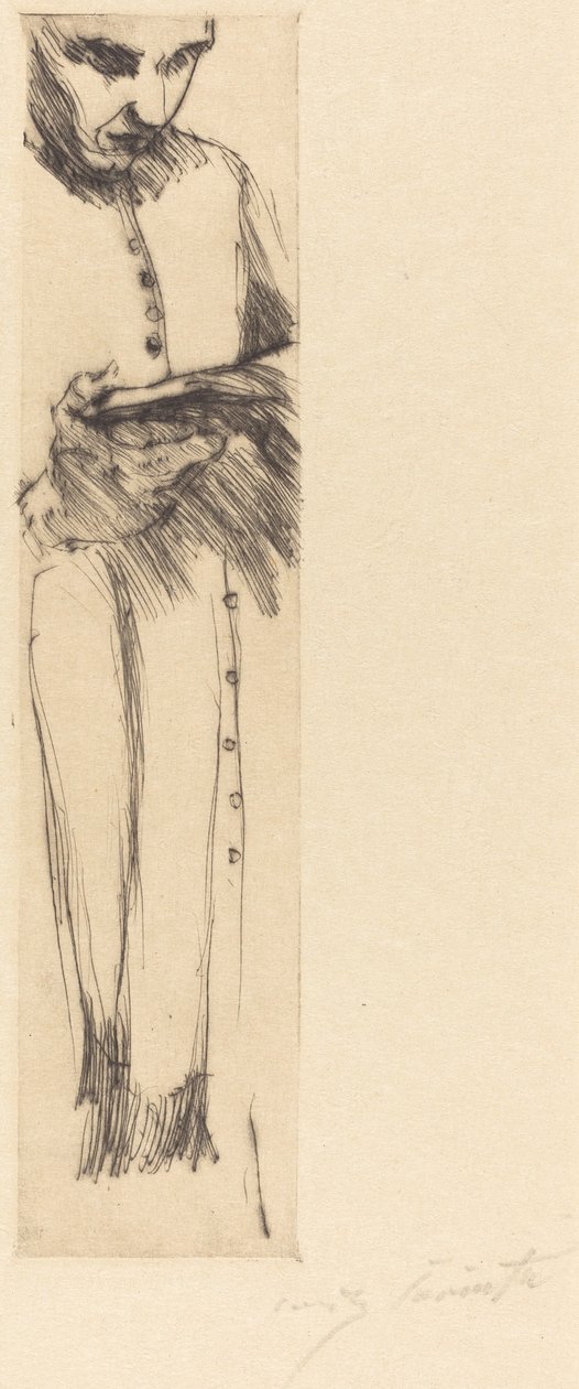 Læsende munk Præstelæsning, 1916. af Lovis Corinth