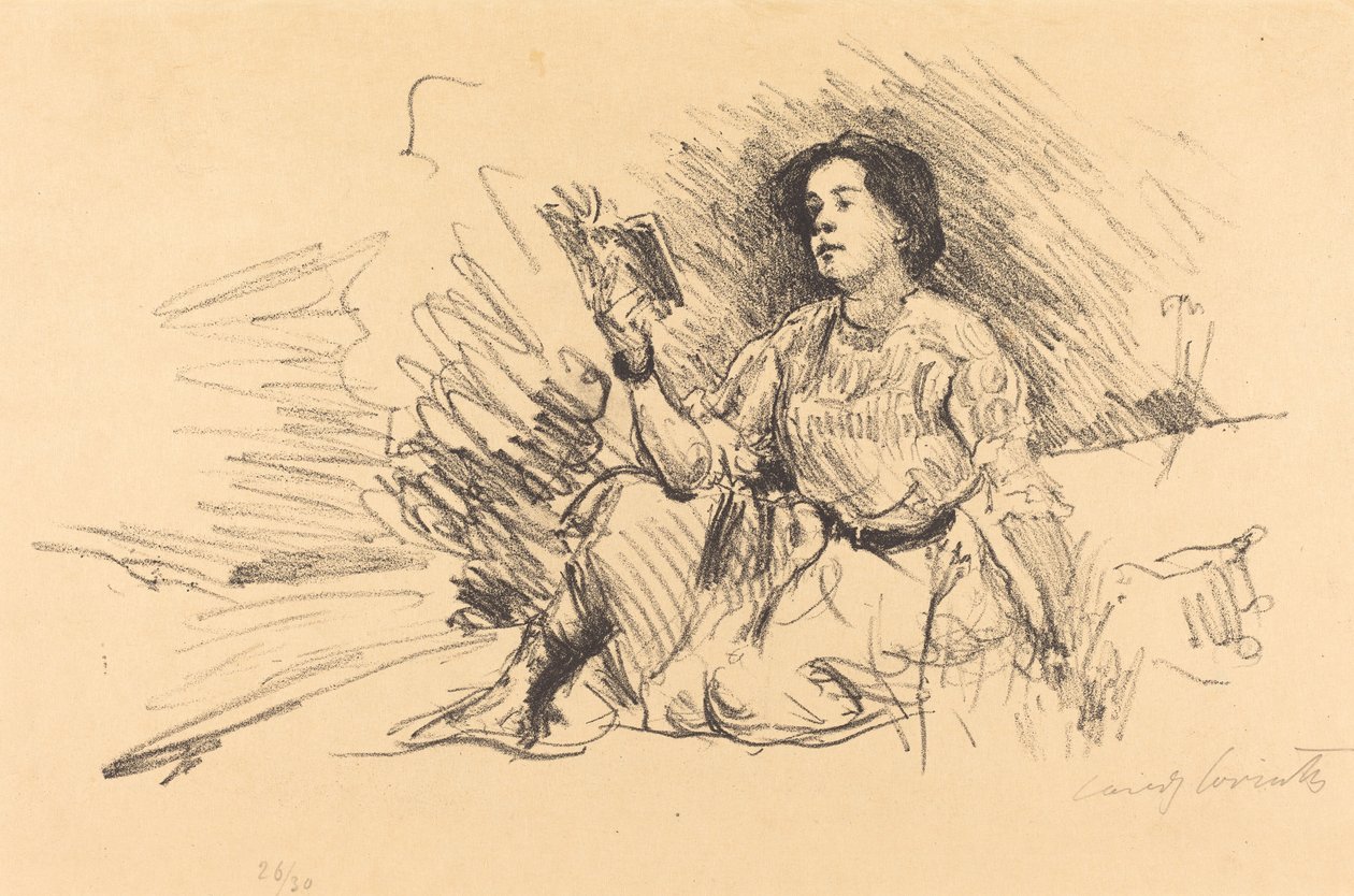 Pige læser af Lovis Corinth