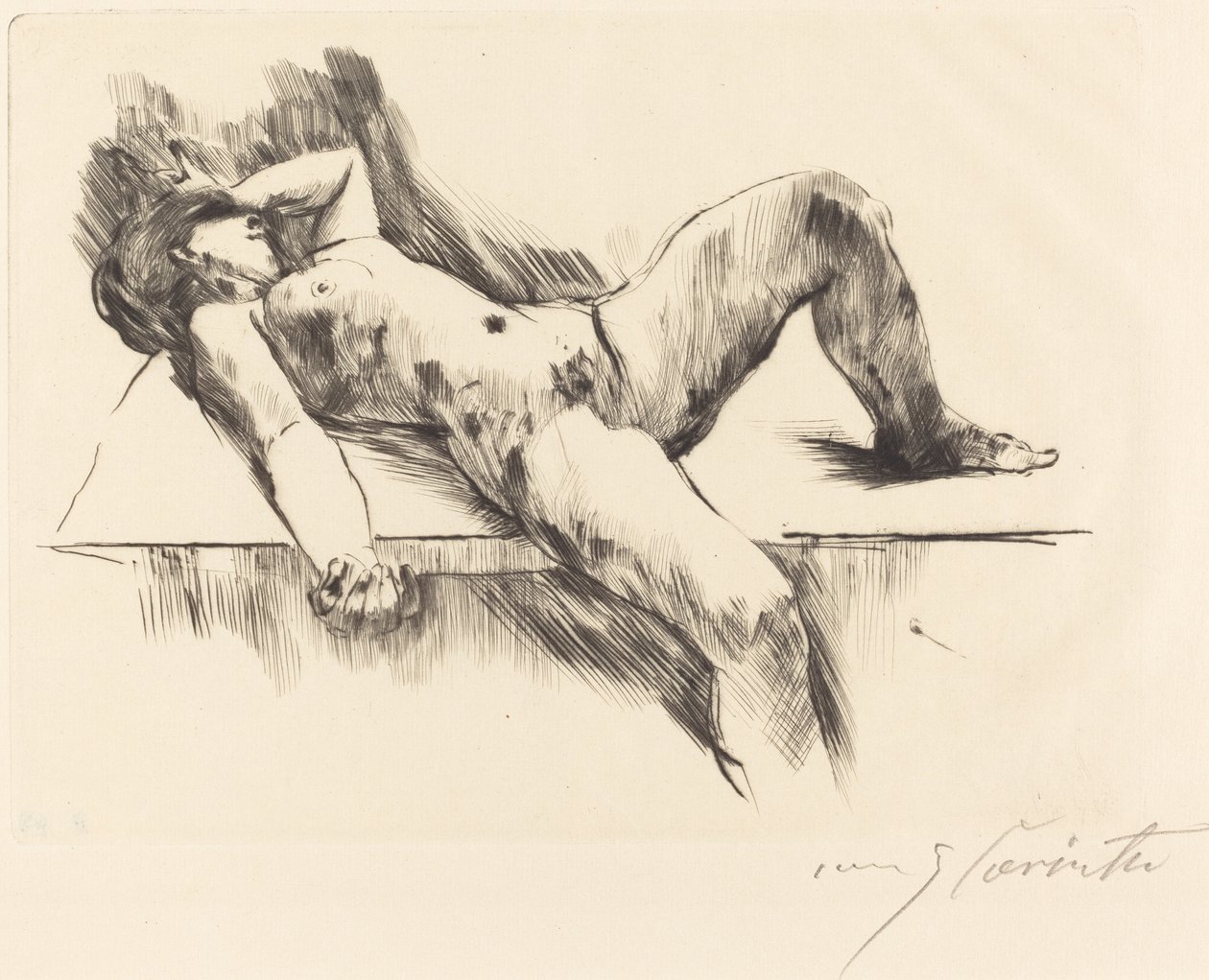 Liggende nøgen kvinde III af Lovis Corinth