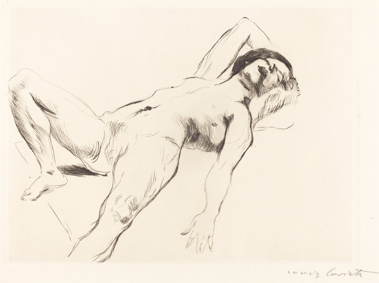 Liggende nøgen kvinde I af Lovis Corinth