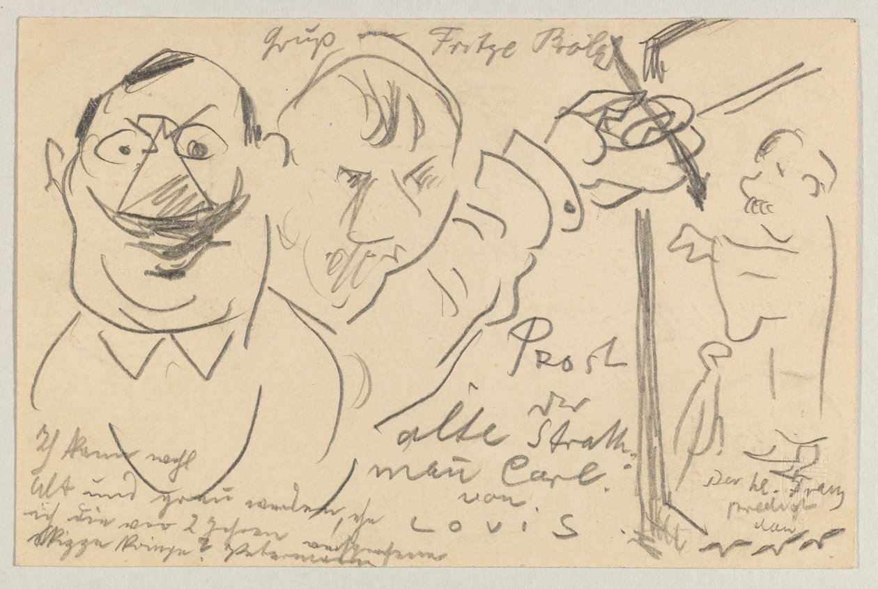 Lovis Corinth til Carl Strathmann: postkort, poststemplet 10. august 1904 af Lovis Corinth