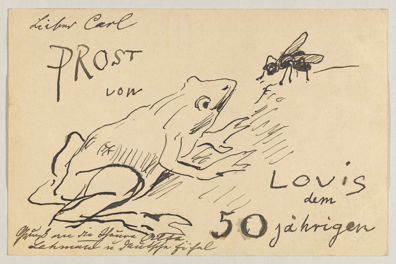 Lovis Corinth til Carl Strathmann: postkort, poststemplet 12. august 1908 af Lovis Corinth