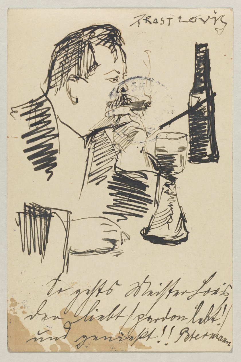 Lovis Corinth til Carl Strathmann: postkort, poststemplet 20. april 1903 af Lovis Corinth