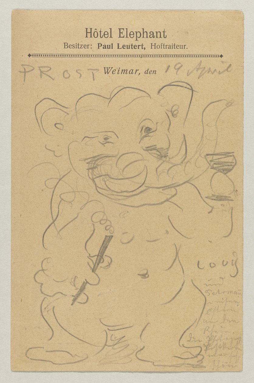 Lovis Corinth til Carl Strathmann: postkort, poststemplet 20. april 1905 af Lovis Corinth