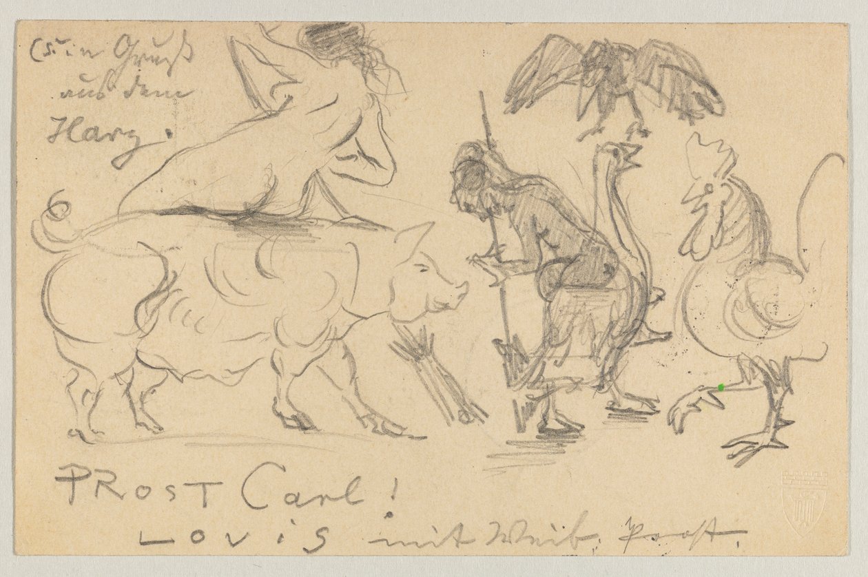 Lovis Corinth til Carl Strathmann: postkort, poststemplet 21. juli 1905 af Lovis Corinth