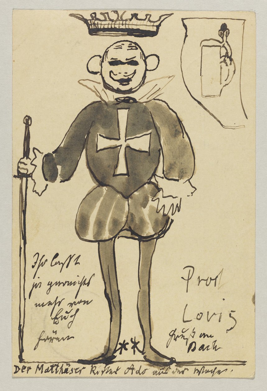 Lovis Corinth til Carl Strathmann: postkort, poststemplet 21. juni 1902 og 22. juni 1902 af Lovis Corinth