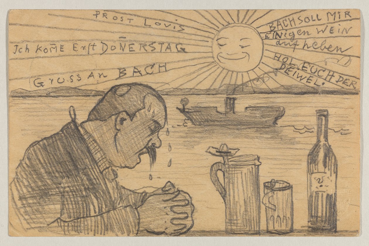 Lovis Corinth til Carl Strathmann: postkort, poststemplet 22. juni 1898 af Lovis Corinth
