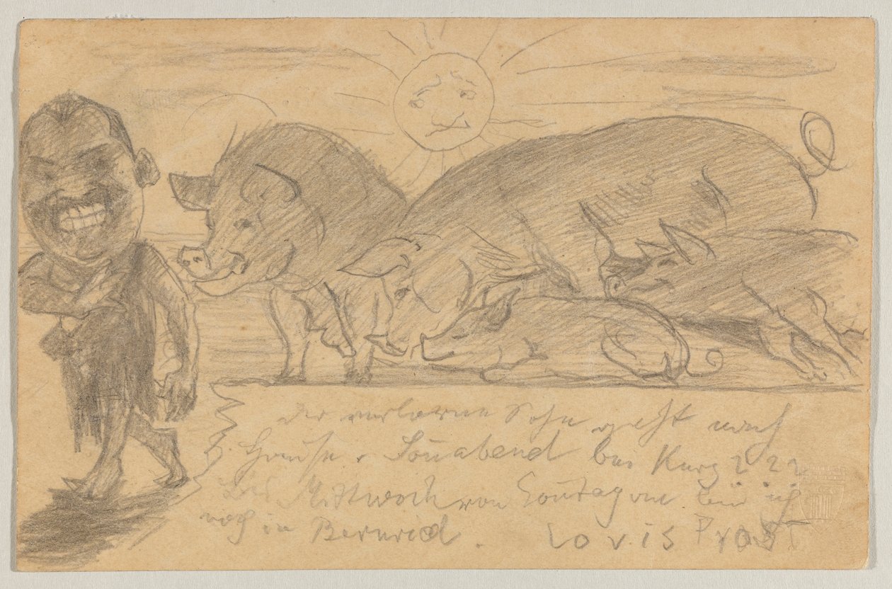 Lovis Corinth til Carl Strathmann: postkort, poststemplet 25. august 1899 af Lovis Corinth