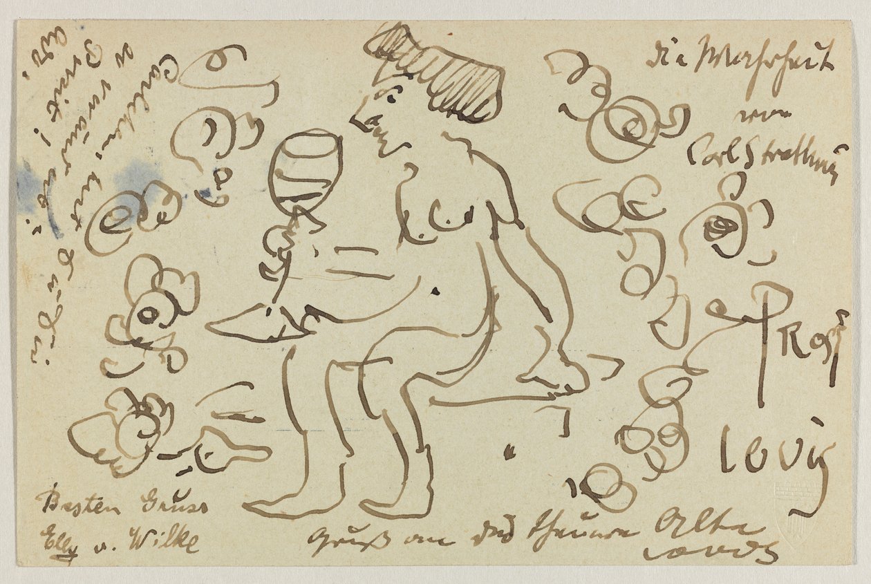 Lovis Corinth til Carl Strathmann: postkort, poststemplet 8. marts 1906 af Lovis Corinth