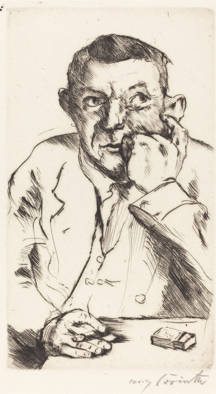 Portræt af en mand, der ryger af Lovis Corinth