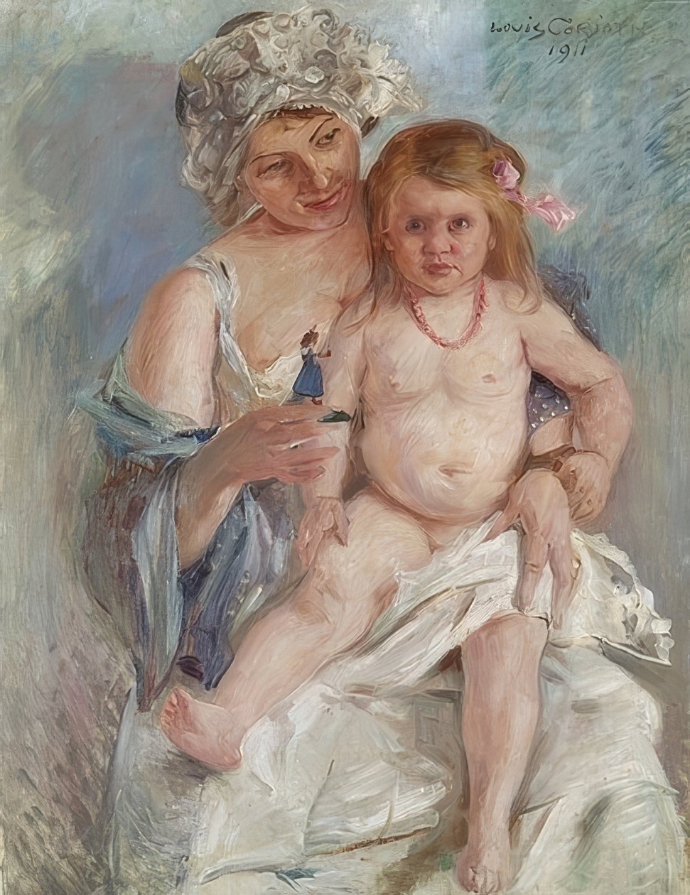 Mor og barn (Charlotte Corinth og Wilhelmine). 1911 af Lovis Corinth