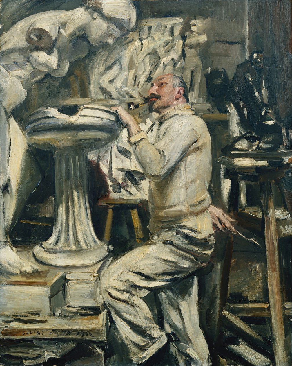 Portræt af billedhuggeren Nikolaus Friedrichs; Portræt af billedhuggeren Nikolaus Friedrichs, 1912 af Lovis Corinth