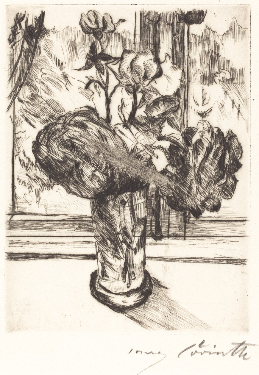Roser i et glas vand af Lovis Corinth