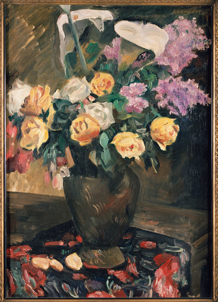 Roser, lilla og liljer, 1913 af Lovis Corinth