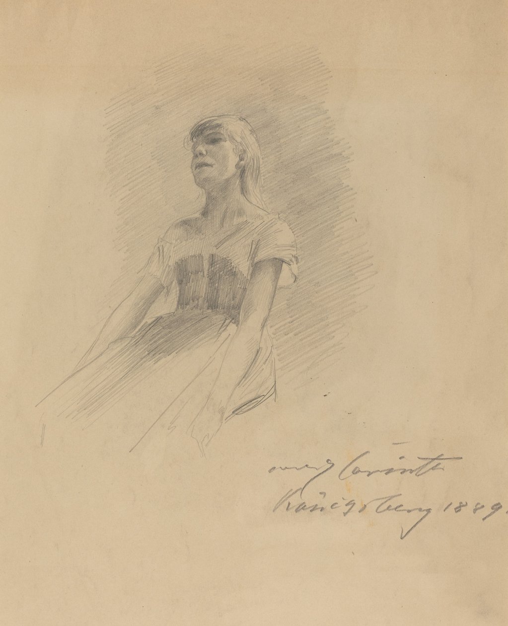 Siddende ung kvinde [recto], 1889. af Lovis Corinth