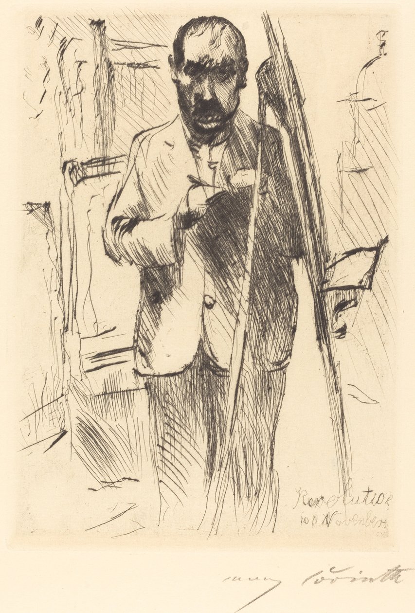 Selvportræt med staffeli, 1918. af Lovis Corinth