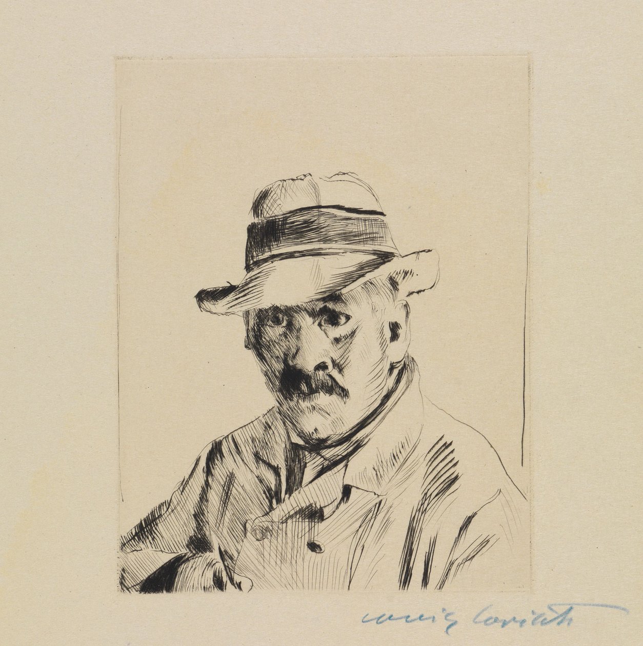 Selvportræt med stråhat af Lovis Corinth
