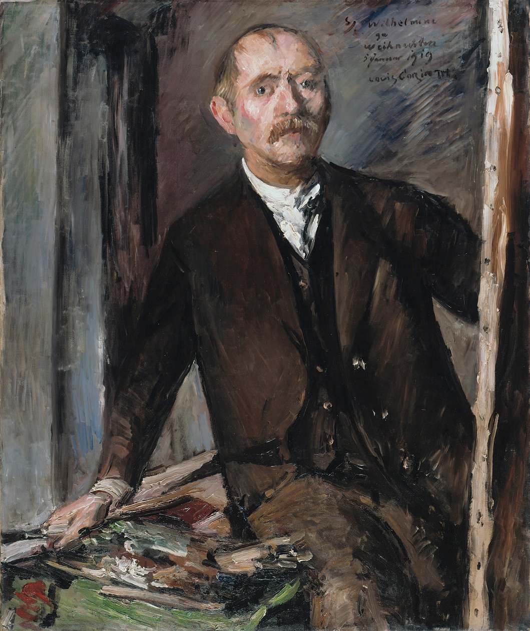Selvportræt foran staffeliet af Lovis Corinth