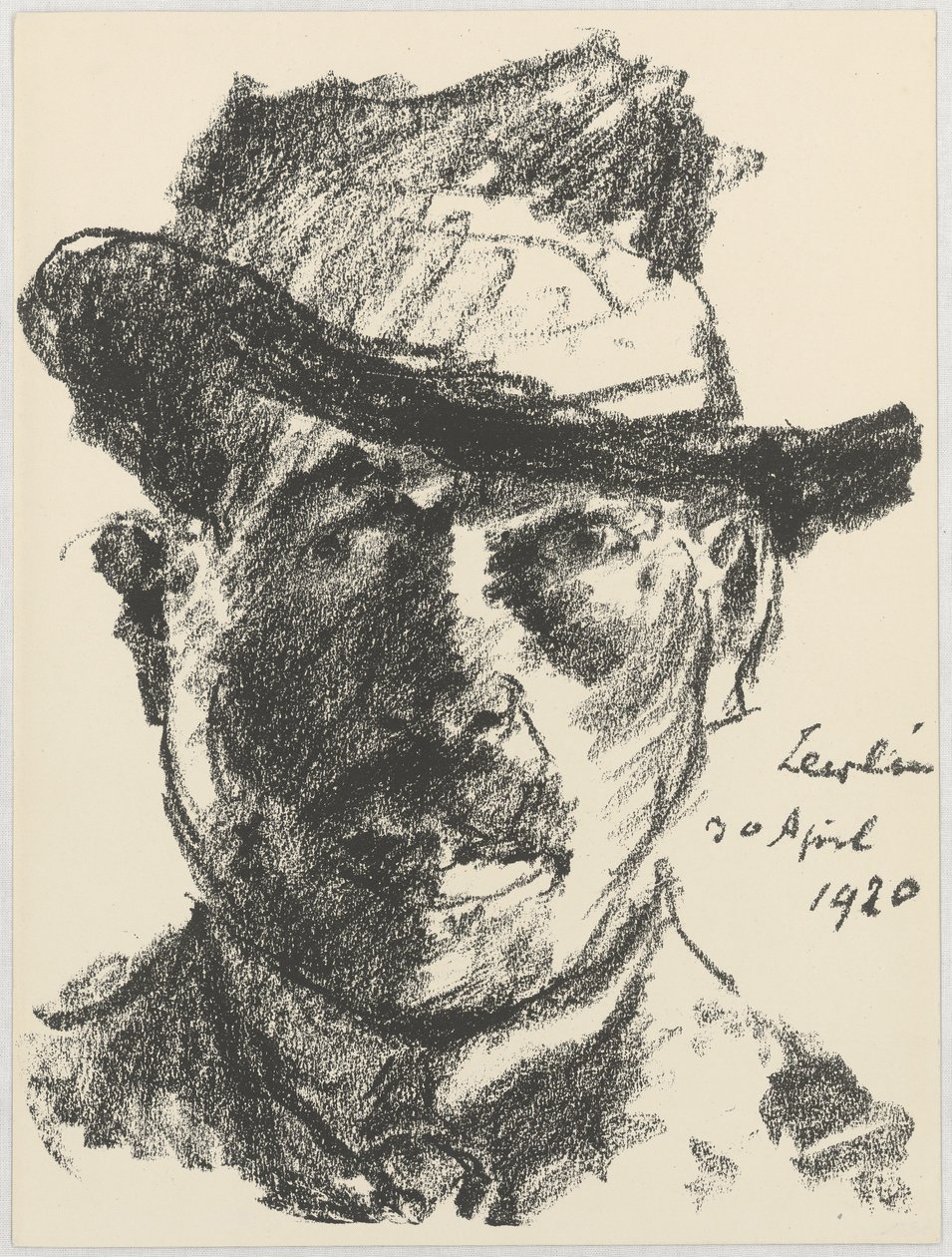 Selvportræt med blød hat af Lovis Corinth